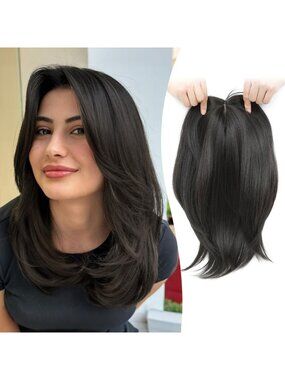 12" Hair Topper for Women with Thinning Hair - Large Base Synthetic Wiglet